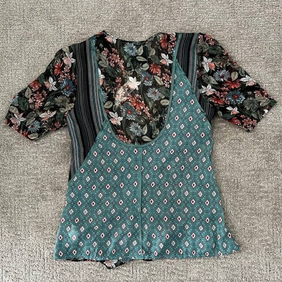 NWT Anthropologie Tiny Lovely Patchwork Wrap Top - Picture 2 of 5